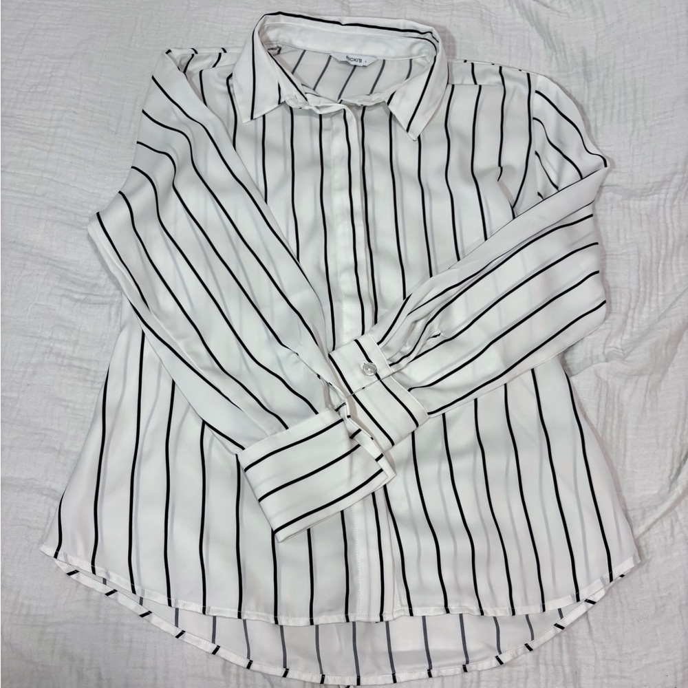 Ricki's Black and White Striped Blouse